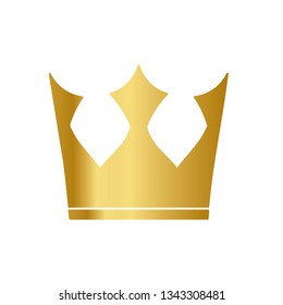 Golden Crown With Gradient Mesh, Vector Illustration - Vector