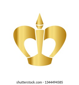 Golden Crown With Gradient Mesh, Vector Illustration - Vector