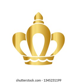 Golden Crown With Gradient Mesh, Vector Illustration - Vector