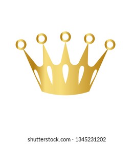 Golden Crown With Gradient Mesh, Vector Illustration - Vector