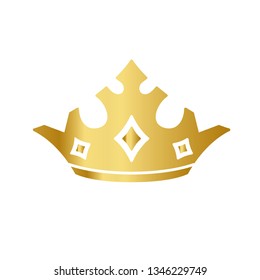 Golden Crown With Gradient Mesh, Vector Illustration - Vector
