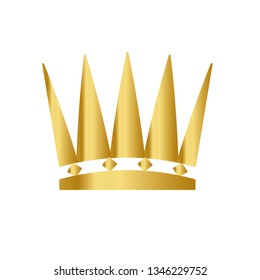 Golden Crown With Gradient Mesh, Vector Illustration - Vector