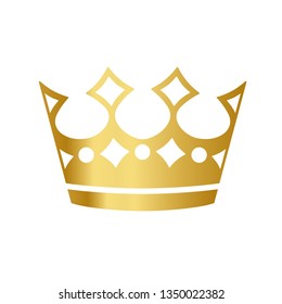 Golden Crown With Gradient Mesh, Vector Illustration - Vector