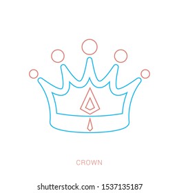 Golden Crown, With Gradient Mesh, Vector Illustration