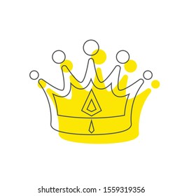 Golden Crown, With Gradient Mesh, Vector Illustration