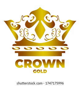 Corona Dorada Con Malla Gradiente, Ilustración Vectorial. Logotipo Corona de Oro,Corona de Oro de Icono
