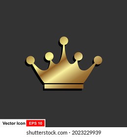 Golden Crown With Gradient Mesh, Vector Illustration