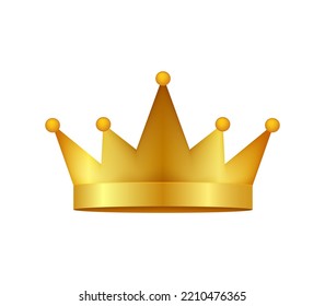 Golden Crown With Gradient Mesh. Vector stock illustration.