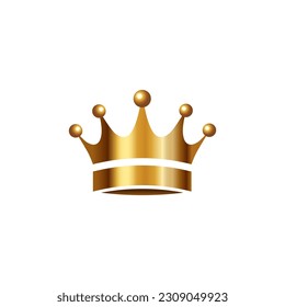 Golden Crown With Gradient Mesh, Vector Illustration