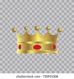 Golden Crown, With Gradient, Vector Illustration