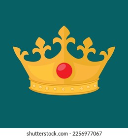 Goldene Krone, mit Farbverlauf-, Vektorgrafik.König, Prinz und Goldkrone der Königin. Vektor-Koronation-Lizenzzeichen