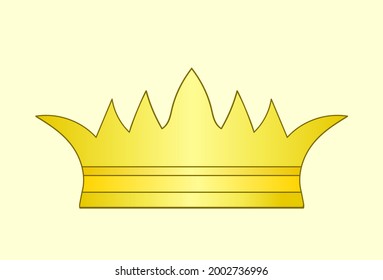 Corona dorada, ilustración vectorial manuscrita