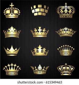 Golden crown heraldry collection