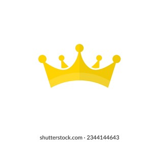 Diseño de iconos de la Corona de Oro. Diseño e ilustración simple del vector de símbolo de la corona.
