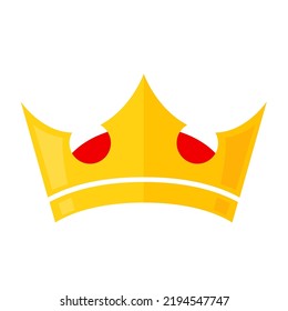 icono de la corona dorada ilustración vectorial plana aislada en fondo blanco