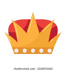 golden crown icon isolated flat