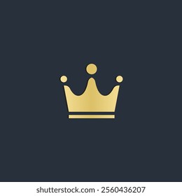 Golden Crown Icon on Dark Background