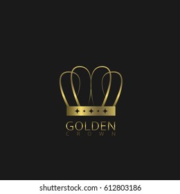 Golden crown icon. Royal Quality symbol, luxury concept