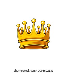 Golden crown icon. Royal symbol. Design element. Vector illustration.