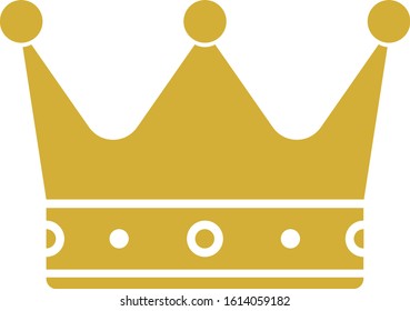 golden crown icon or symbol vector illustration