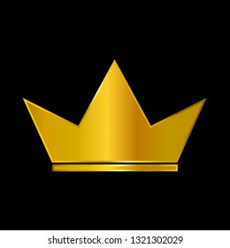 Golden crown icon vector isolated on black background. golden crown logo