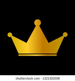 Golden crown icon vector isolated on black background. golden crown logo