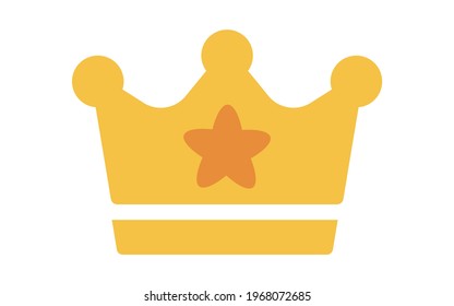 Golden crown icon vector isolated on a white background.