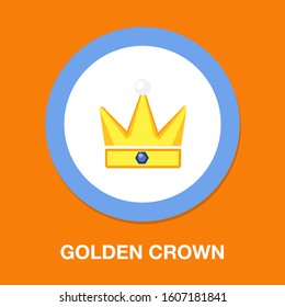 Golden Crown Icon - Vector King Crown - Queen Symbol - Majestic Element