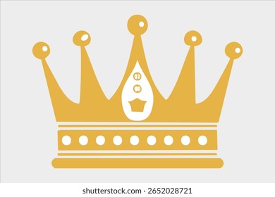 Ilustração da Coroa Dourada com Design Simples em um Fundo Cinza Claro