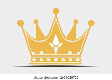 Ilustração da Coroa Dourada com Design Simples em um Fundo Cinza Claro