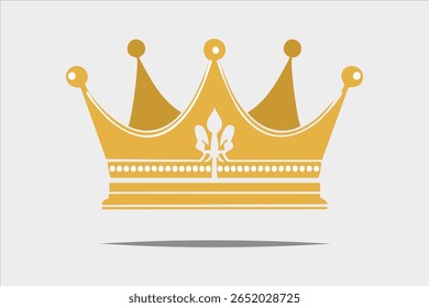 Ilustração da Coroa Dourada com Design Simples em um Fundo Cinza Claro