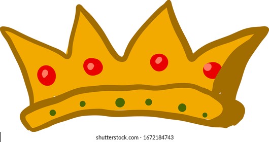 Golden crown, illustration, vector on white background.