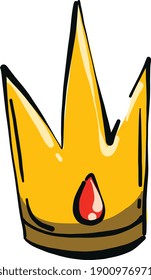 Golden crown, illustration, vector on a white background.