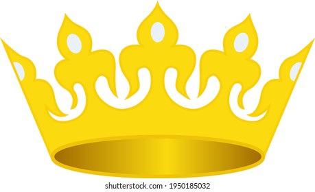 Golden crown, illustration, vector on white background.