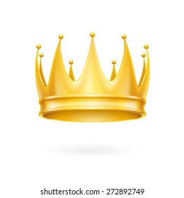 Golden crown isolated on a white background