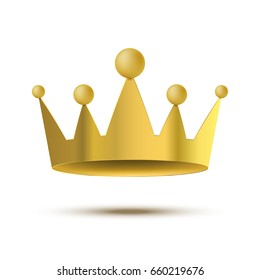 Golden crown isolated on white background. Vector illustration.
