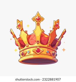 Golden Crown isolated. Royal kings crown. Vector illustration