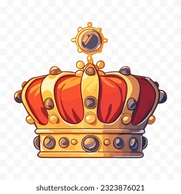 La Corona de Oro aislada. Los reyes reales coronan. Ilustración del vector