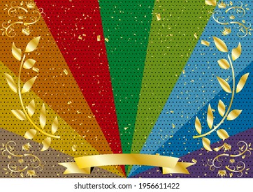 golden crown and laurel frame