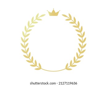 Golden crown and laurel wreath emblem