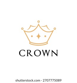 golden crown logo design concept creative idea