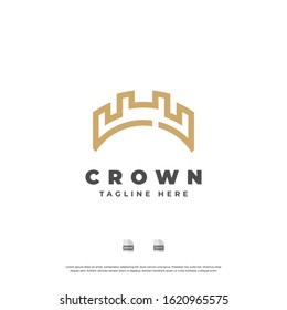 Golden crown logo design. Vector EPS10