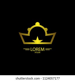 Golden crown logo. Eps 10