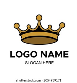 golden crown logo template vector design