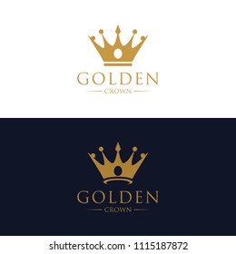 Golden Crown Logo Vector Template