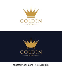 Golden Crown Logo Vector Template