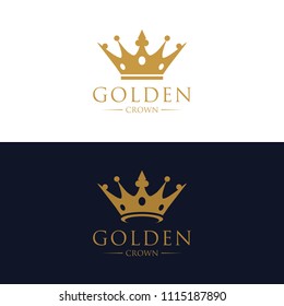 Golden Crown Logo Vector Template