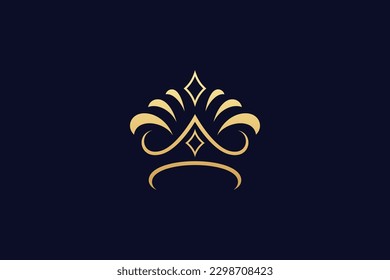 golden crown luxury logo design