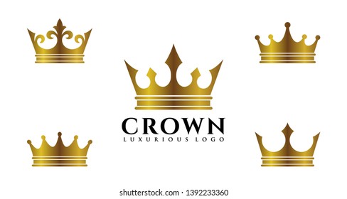 Golden Crown Luxury Logo Vector