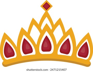 Golden Crown Monarch Isolated on White Background. Vector Illustration.